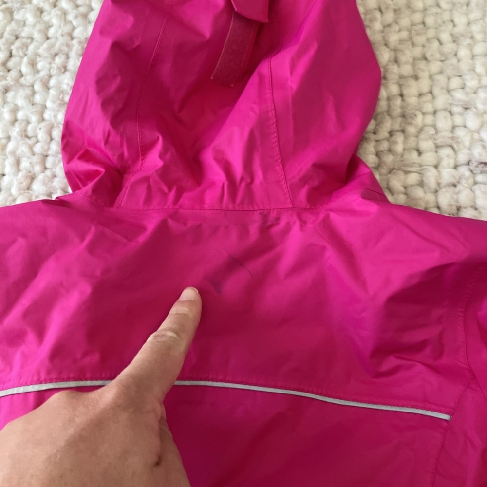 Columbia Girls XS 6 Lightweight Full Zip Hooded Rain Jacket Pink - Picture 10 of 10